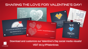 Sharing social media content for Valentine's Day