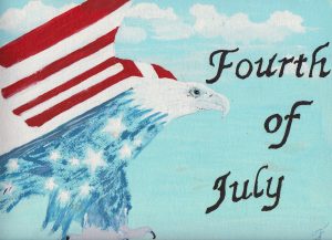 Honoring the Fourth of July! Acrylic painting by Joni, Monti Lacombe's mother (Interprose's Office Admin).