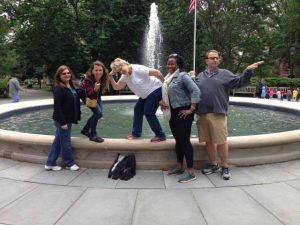 The Interprose team, going with the flow in Washington Square