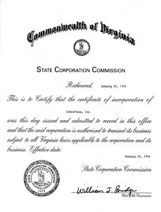 incorporation paper
